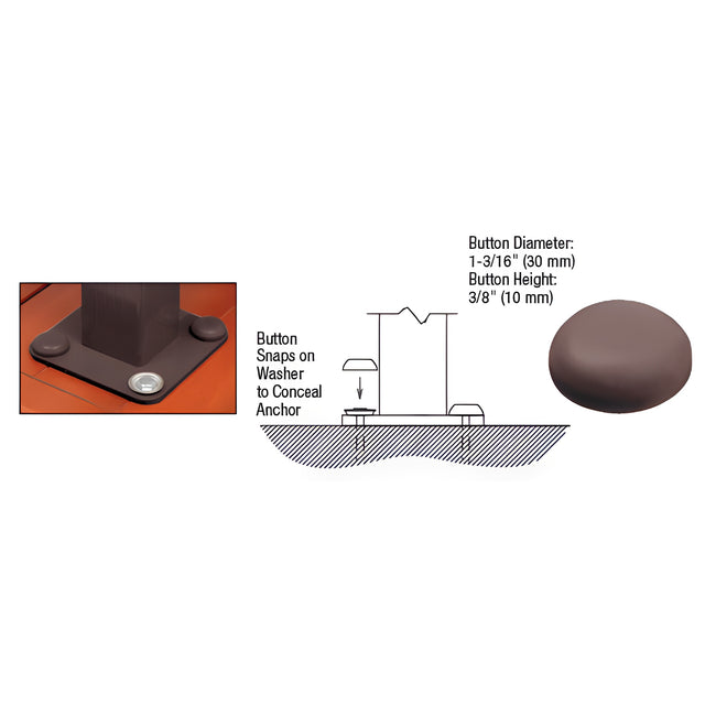 CRL Matte Bronze Color Match Bolt Cover Buttons