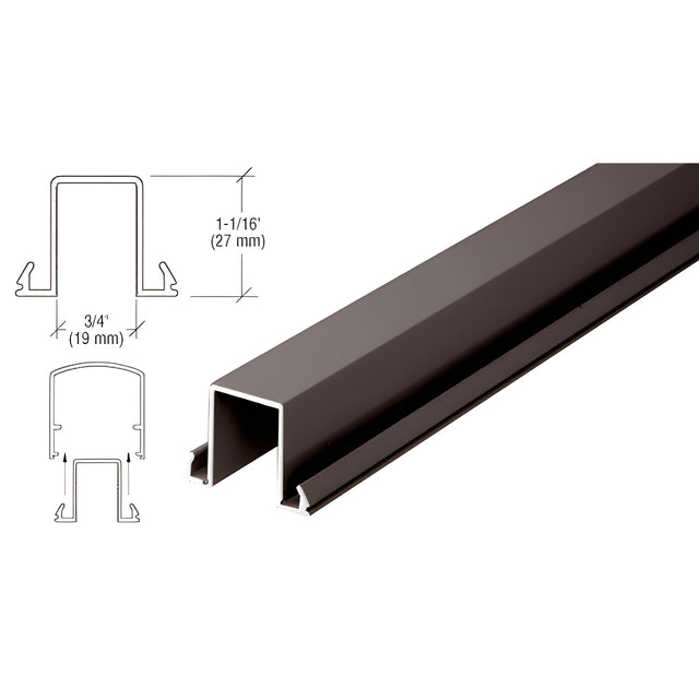 CRL Matte Bronze Horizontal Snap-In Infill for Glass 241" Long