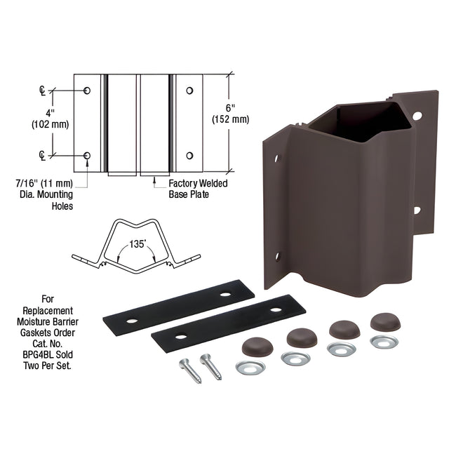 CRL Matte Bronze Inside 135 Degree Fascia Mounted Bracket