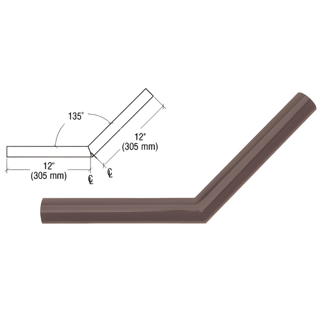 CRL Matte Bronze Quick Connect 135º Corner for 1-1/2" Diameter Tubing