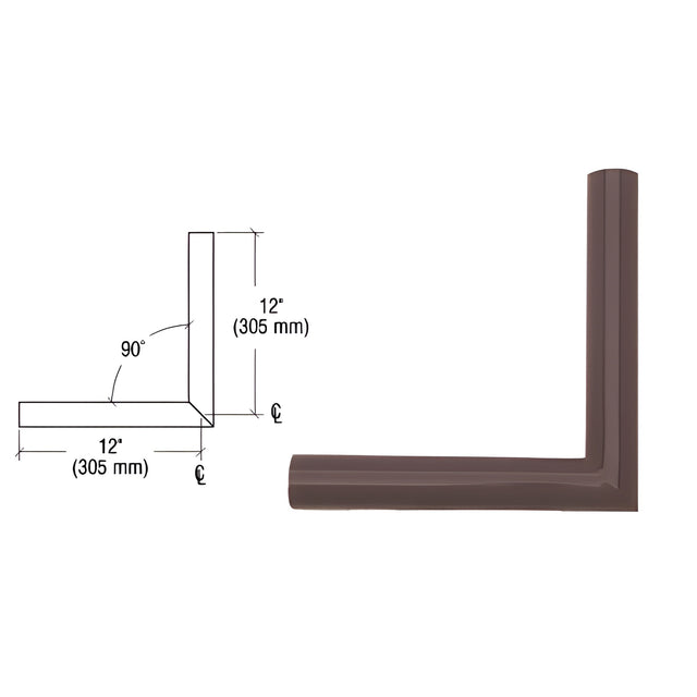 CRL Matte Bronze Quick Connect 90º Corner for 1-1/2" Diameter Tubing