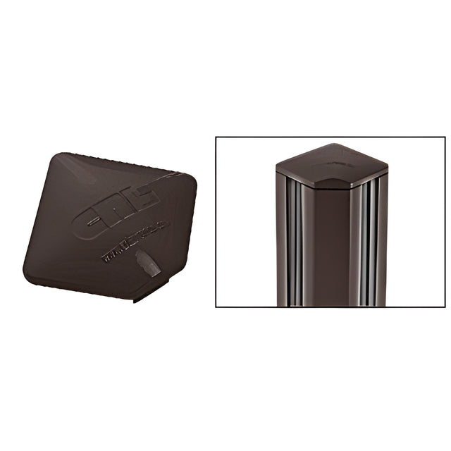 CRL Matte Bronze Square AWS Post Cap for 90 Degree Corner Post