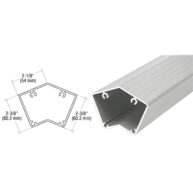 CRL Metallic Silver 200, 300, 350, and 400 Series 135 Degree 241" Post Extrusion