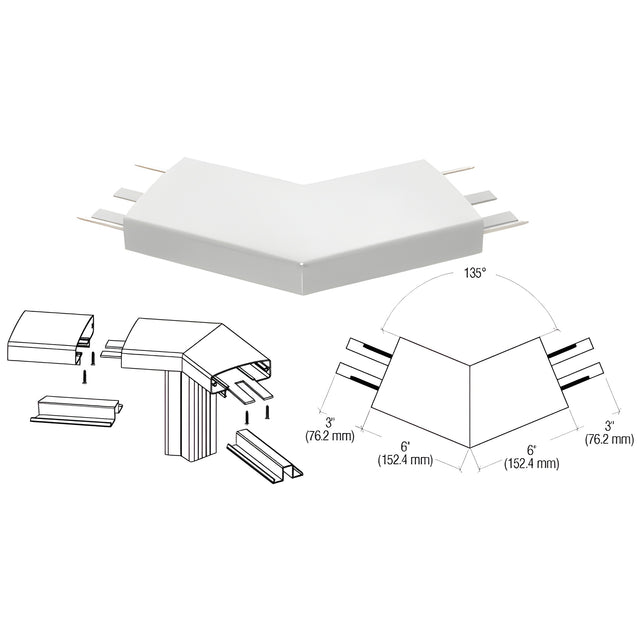 CRL Metallic Silver 400 Series Top Cap 135º Corner