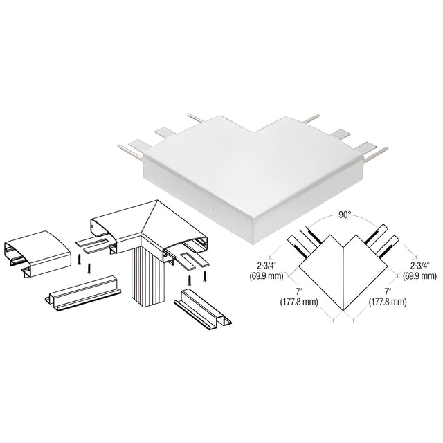 CRL Metallic Silver 400 Series Top Cap 90º Corner
