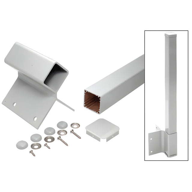 CRL Metallic Silver 48" 200, 300, 350, and 400 Series 90 Degree Fascia Mounted Post Kit