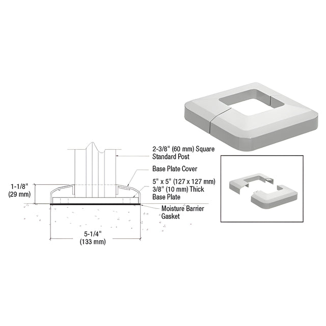 CRL Metallic Silver Base Plate Cover