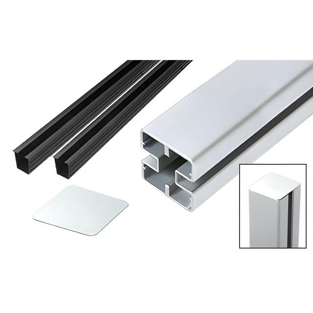 CRL Metallic Silver Heavy-Duty Windscreen Post Kit - 48"