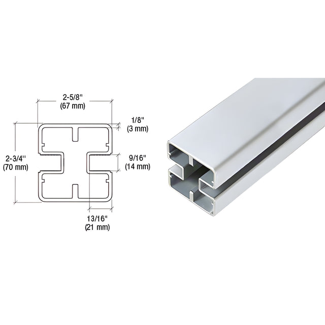 CRL Metallic Silver Heavy-Duty Windscreen Post Only - 48"