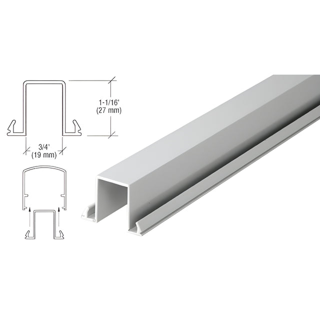 CRL Metallic Silver Horizontal Snap-In Infill for Glass 241" Long