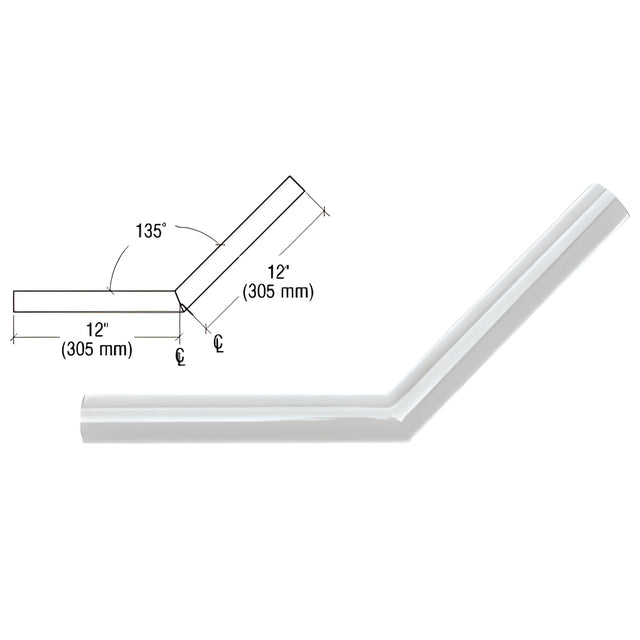 CRL Metallic Silver Quick Connect 135º Corner for 1-1/2" Diameter Tubing