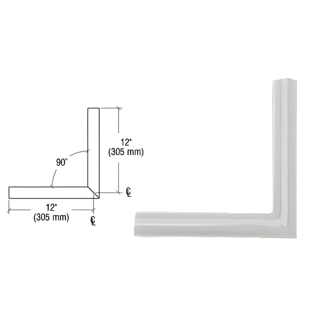 CRL Metallic Silver Quick Connect 90º Corner for 1-1/2" Diameter Tubing