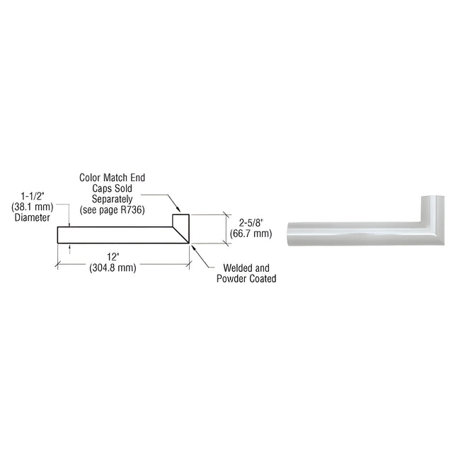 CRL Metallic Silver Quick Connect Wall Hand Rail Return for 1-1/2" Diameter Tubing