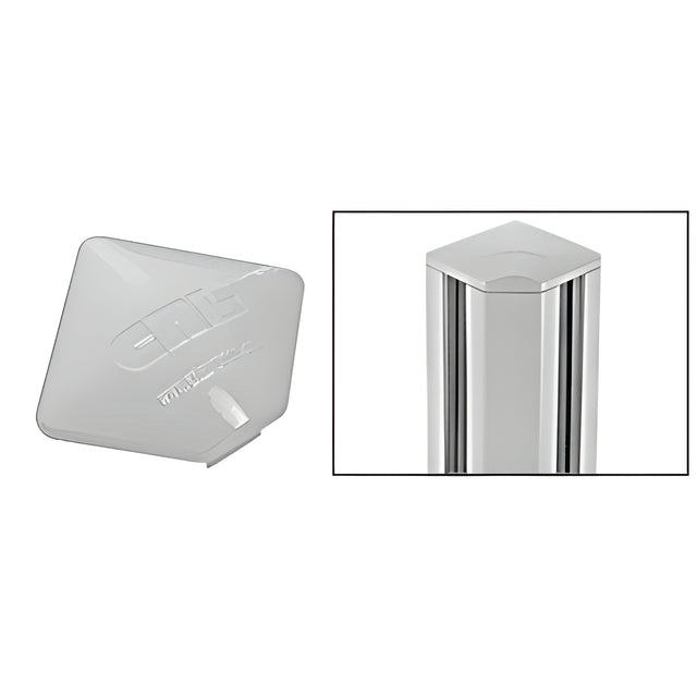 CRL Metallic Silver Square AWS Post Cap for 90 Degree Corner Post