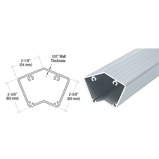 CRL Mill 100 Series 42" 135º Surface Mount Post Only