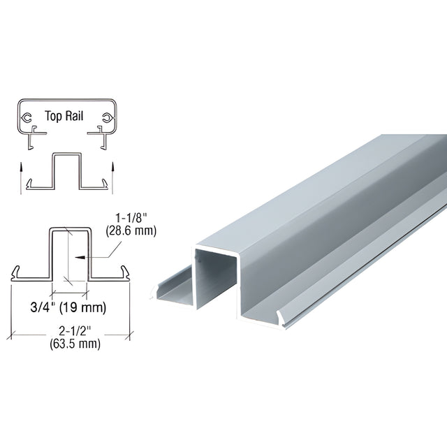 CRL Mill 200, 300, 350, and 400 Series 241" Glass Rail Infill