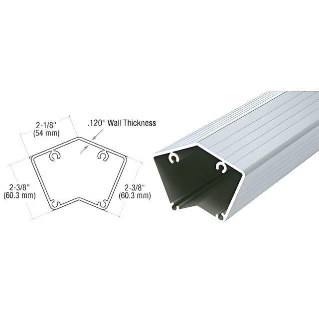 CRL Mill 200, 300, 350, and 400 Series 36" Long 135 Degree Post
