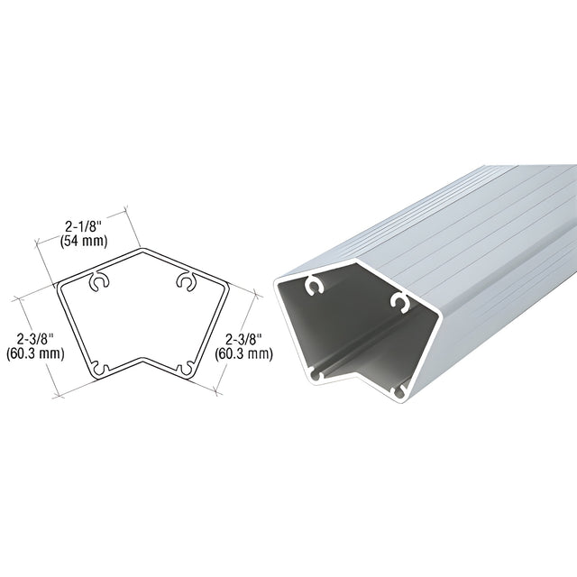 CRL Mill 200, 300, 350, and 400 Series 48" 135 Degree Surface Mount Post