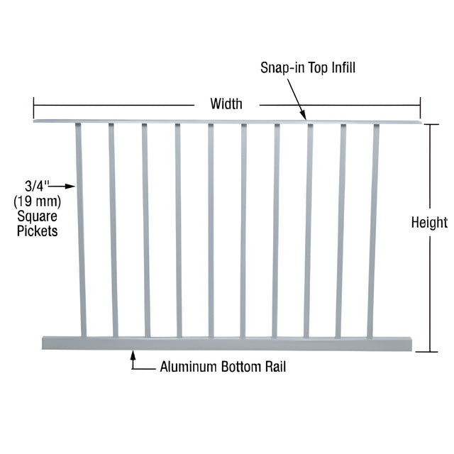 CRL Mill 200, 300, 350, and 400 Series 48"W x 36"H Picket Panel