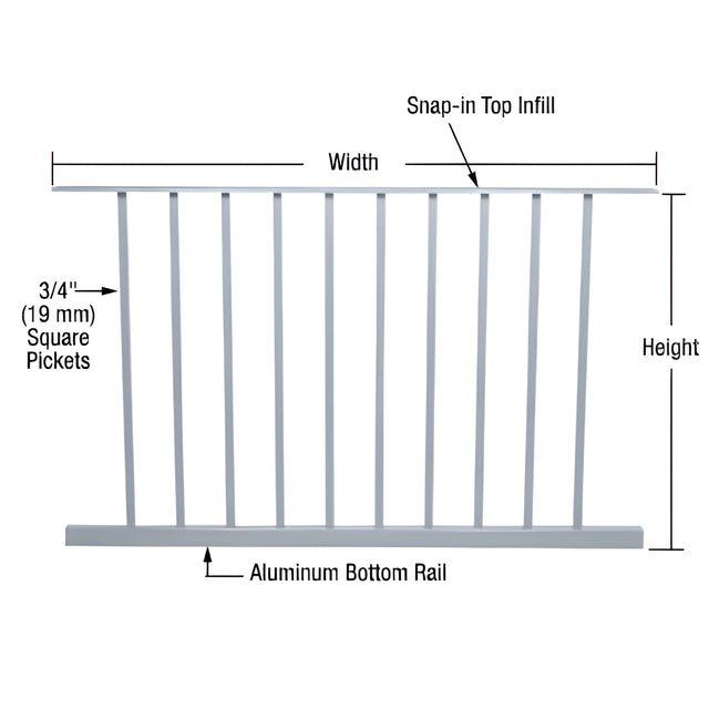 CRL Mill 200, 300, 350, and 400 Series 48"W x 42"H Picket Panel