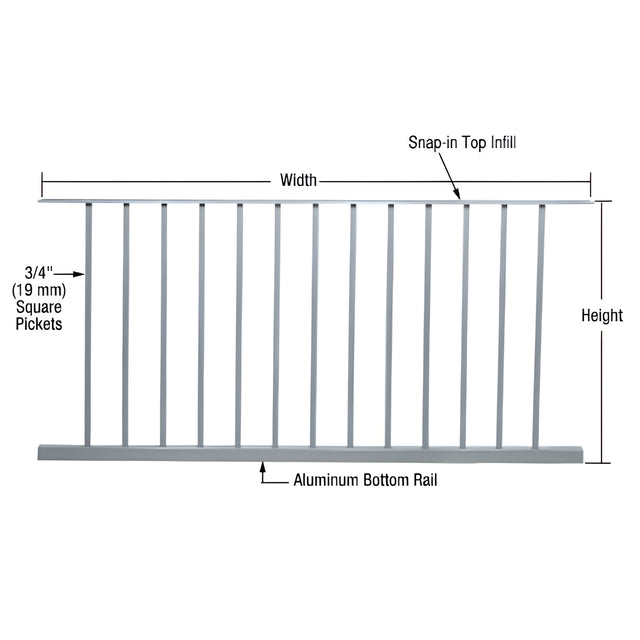 CRL Mill 200, 300, 350, and 400 Series 60"W x 42"H Picket Panel