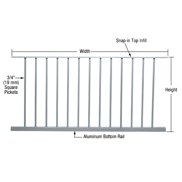 CRL Mill 200, 300, 350, and 400 Series 60"W x 48"H Picket Panel