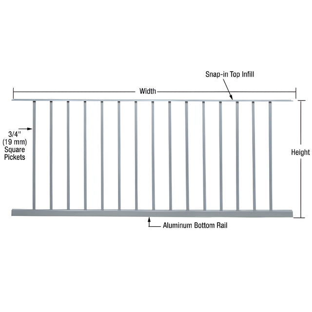 CRL Mill 200, 300, 350, and 400 Series 72"W x 48"H Picket Panel