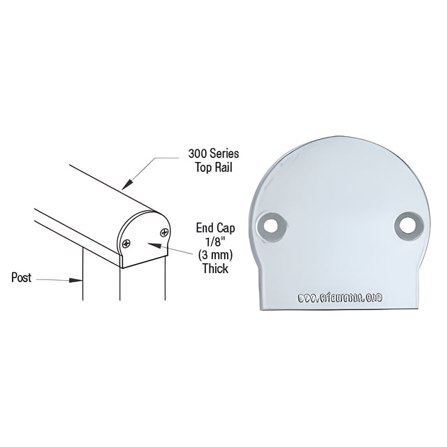 CRL Mill 300 Series Decorative End Cap