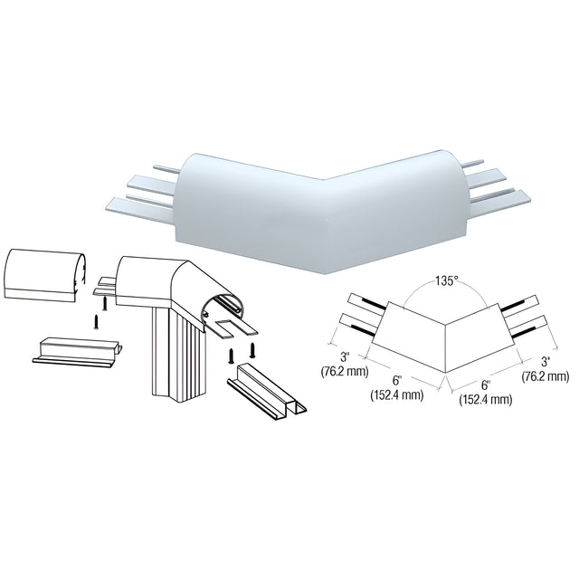 CRL Mill 300 Series Top Cap 135º Corner