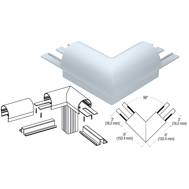 CRL Mill 300 Series Top Cap 90º Corner