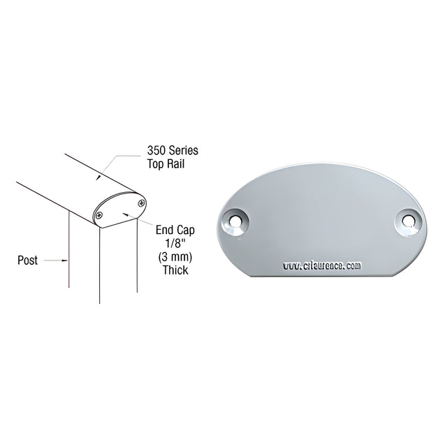 CRL Mill 350X Series Decorative End Cap