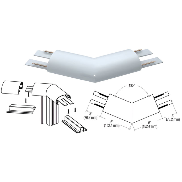 CRL Mill 350X Series Top Cap 135º Corner