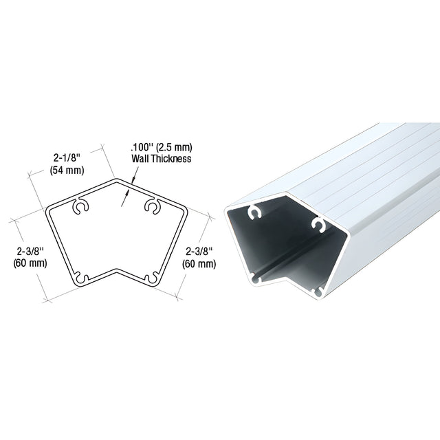 CRL Mill 36" 135 Degree Fascia Mount Post Only for 100 Series Rails