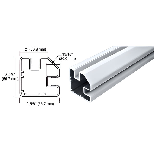 CRL Mill 36" Long 2" x 2-5/8" Square 90 Degree Post
