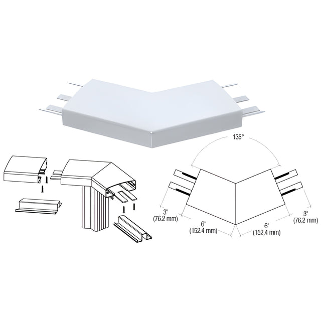 CRL Mill 400 Series Top Cap 135º Corner