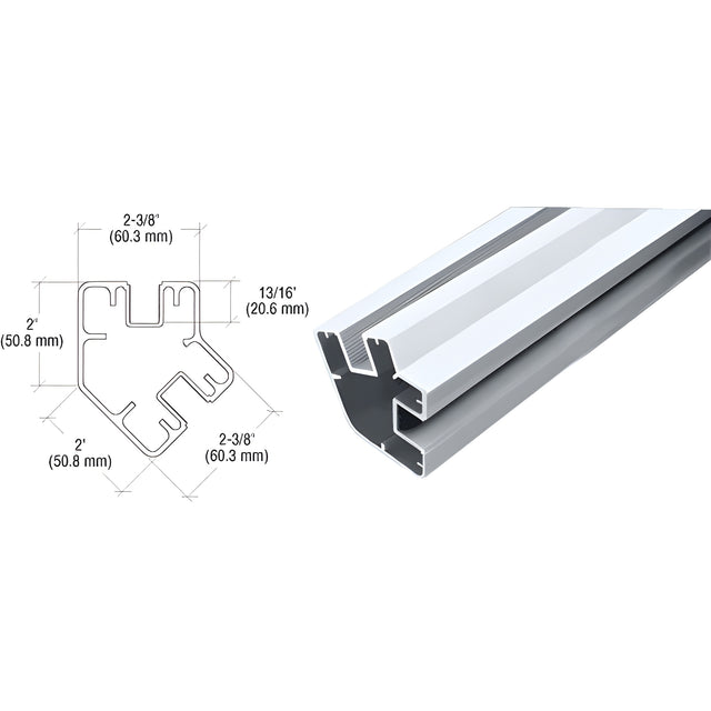 CRL Mill 48" Long 2" x 2-3/8" Rectangular 135 Degree Post