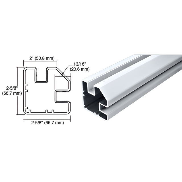 CRL Mill 48" Long 2" x 2-5/8" Square 90 Degree Post