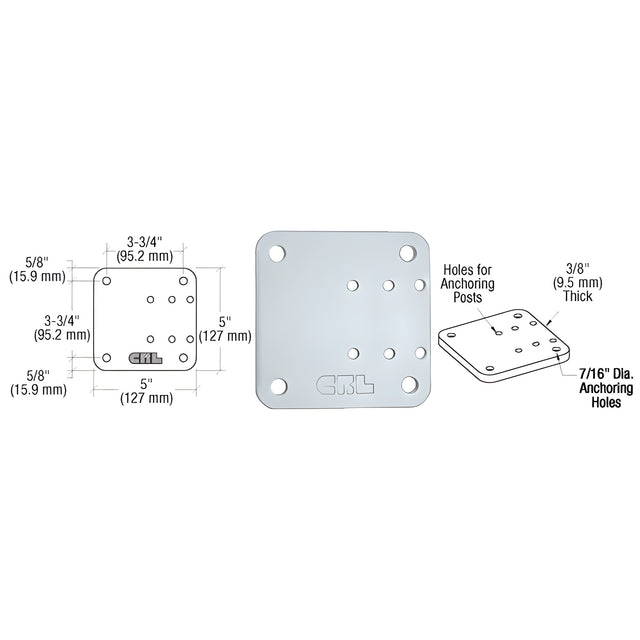 CRL Mill 5" x 5" Offset Base Plate