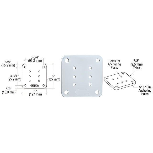 CRL Mill 5" x 5" Square Base Plate