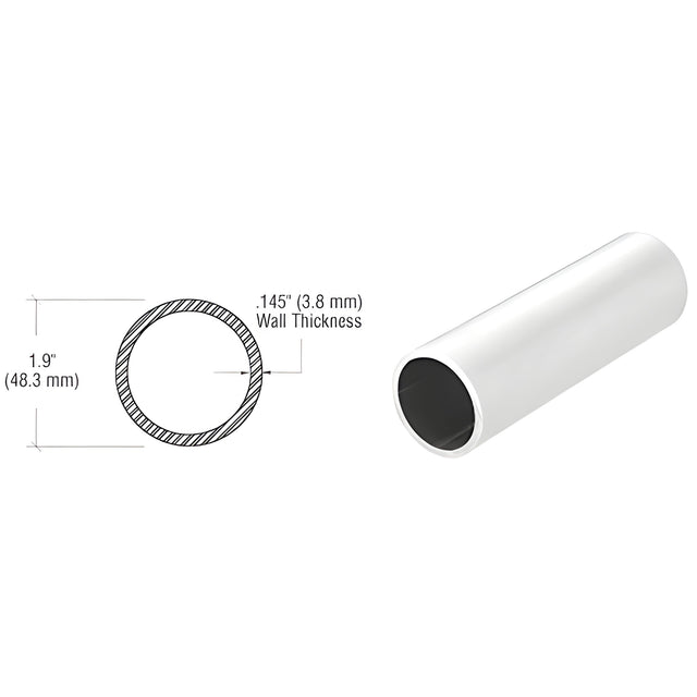 CRL Mill Aluminum 1-1/2" Schedule 40 Pipe Rail Tubing - 240"
