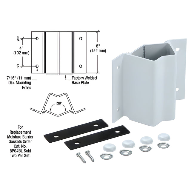 CRL Mill Inside 135 Degree Fascia Mounted Bracket