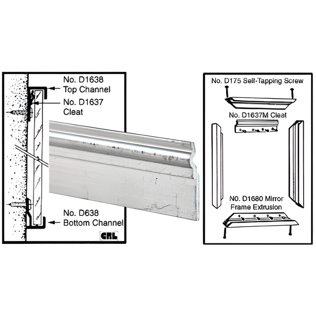 CRL Mill Mirror Mount Frame Cleat