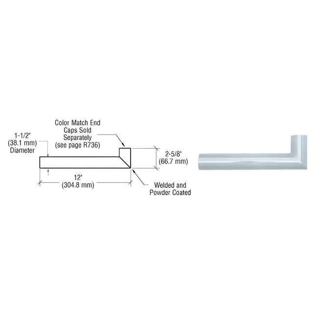 CRL Mill Quick Connect Wall Hand Rail Return for 1-1/2" Diameter Tubing
