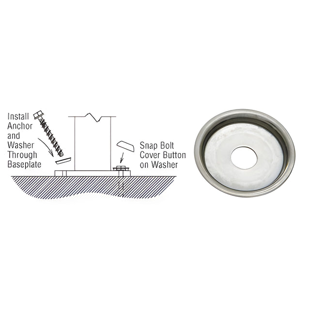 CRL Mill Stainless Steel Button Washer