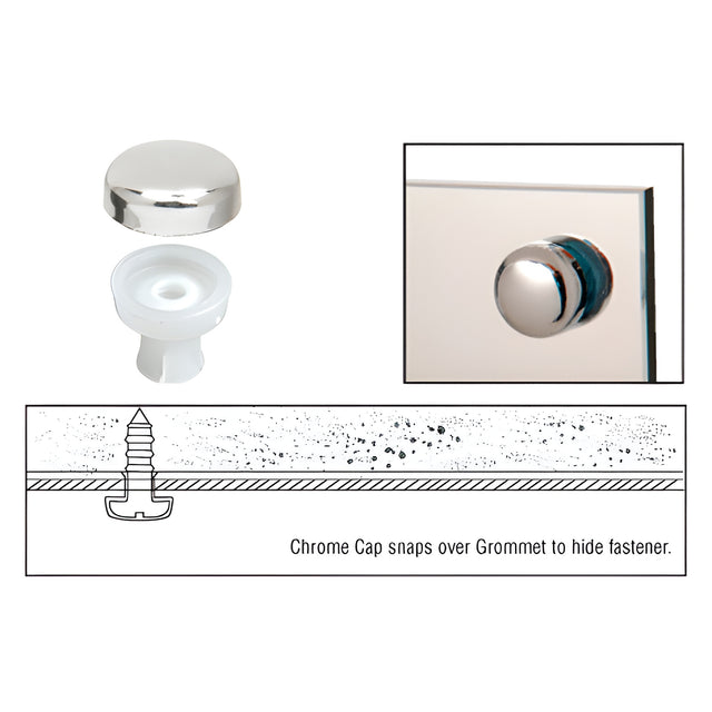 CRL Mirror Grommets with Chrome Caps