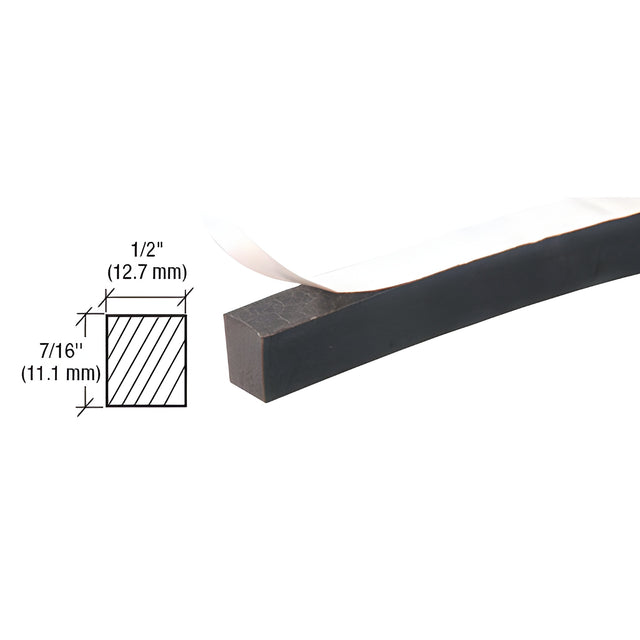 CRL Neoprene Sponge Rubber Weatherstrip 1/2" x 7/16" with Peel-Bak Adhesive