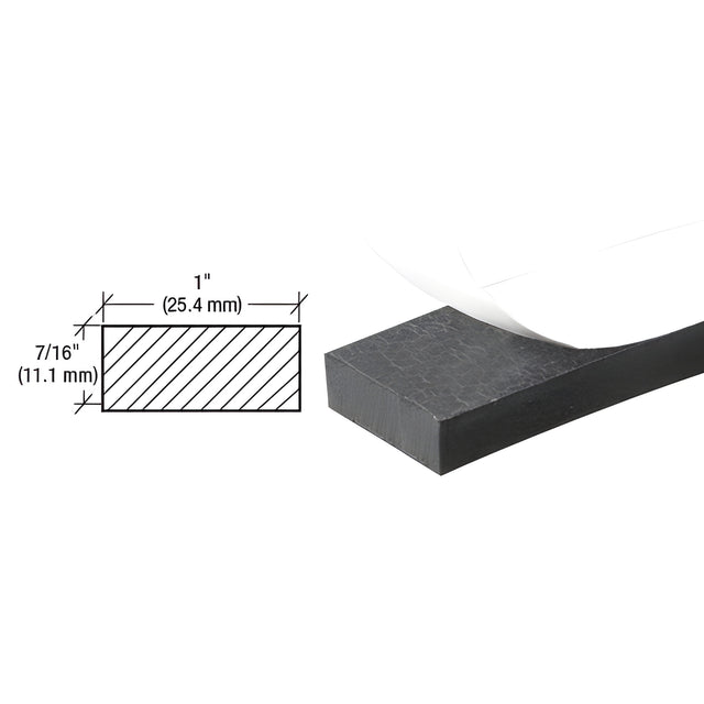CRL Neoprene Sponge Weatherstrip 7/16" x 1" with Peel-Bak Adhesive
