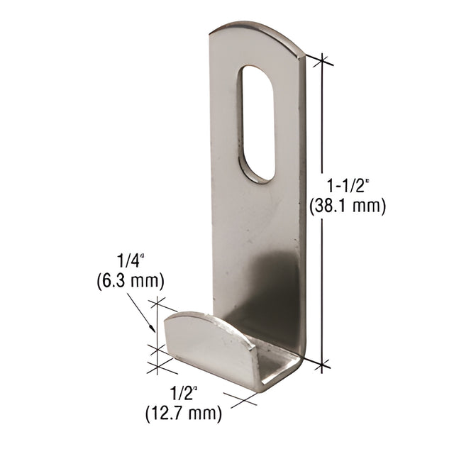 CRL Nickel Plated 1/4" Slotted Round Lip Mirror Clips