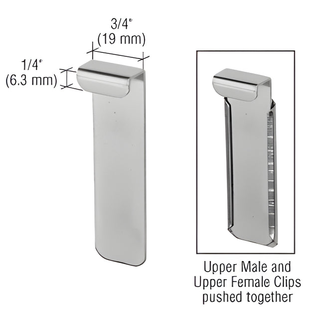 CRL Nickel Plated Bishop Upper Mirror Clip - Male