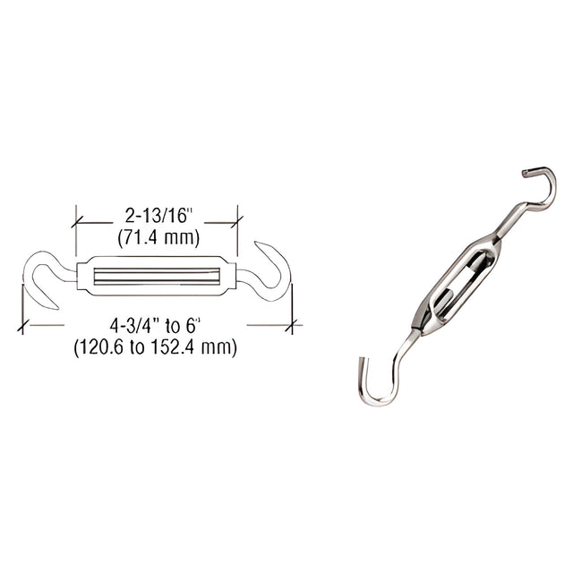 CRL Nickel Plated Cable Turnbuckle for Cable Display System